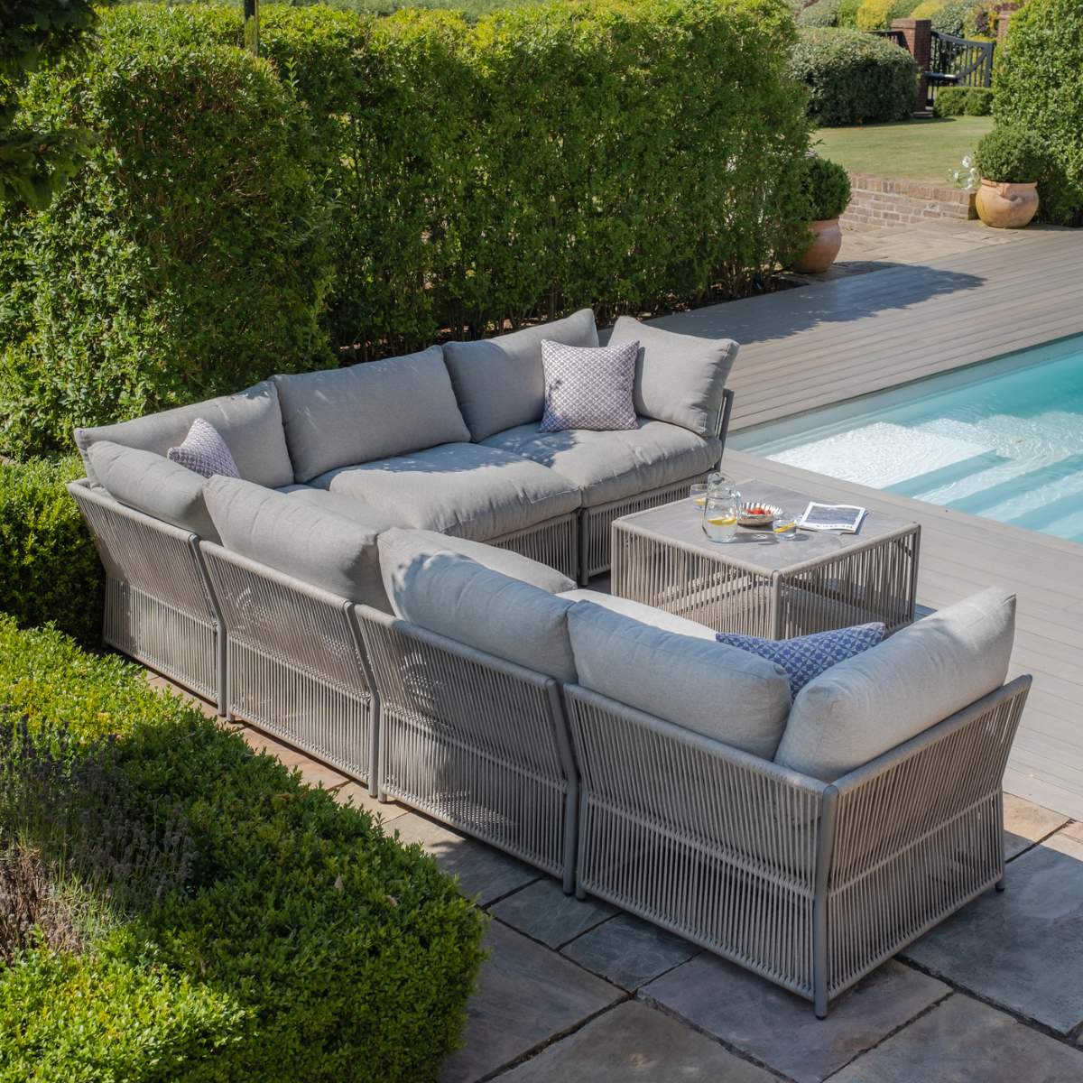 Maze Maldives Rope Weave Large Corner Sofa Set
