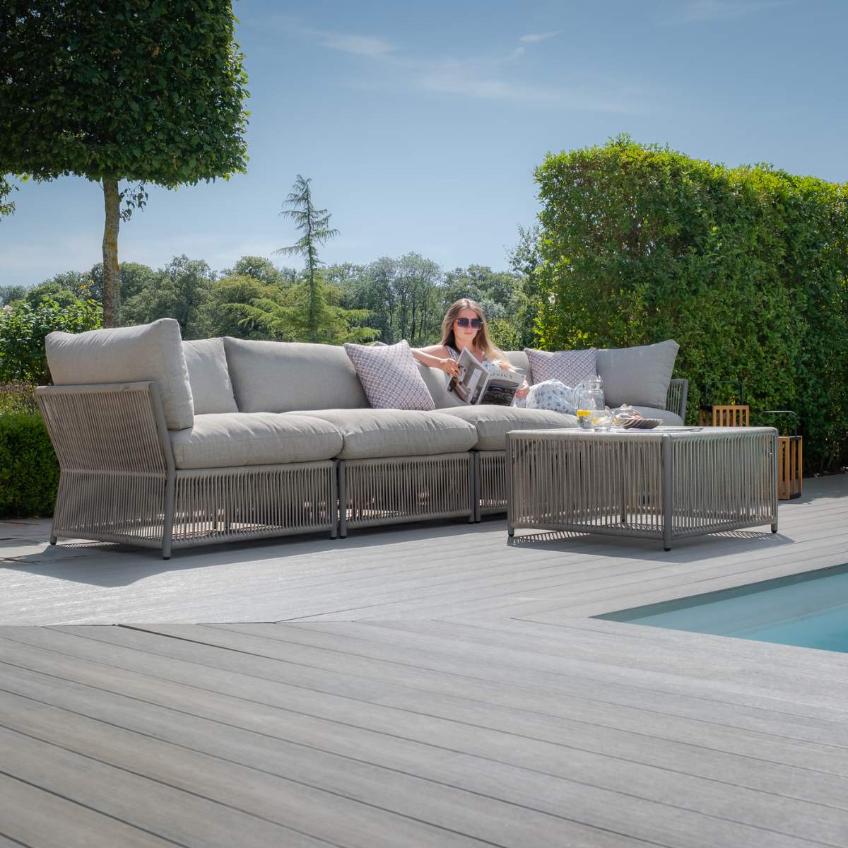 Maze Maldives Rope Weave Small Corner Sofa Set
