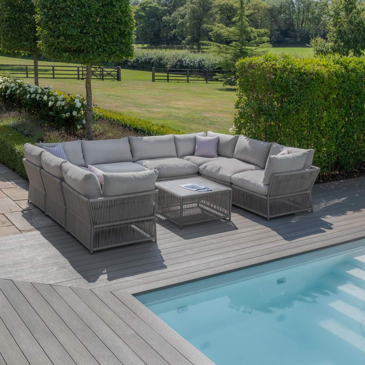 Maze Maldives Rope Weave U Shaped Corner Sofa Set