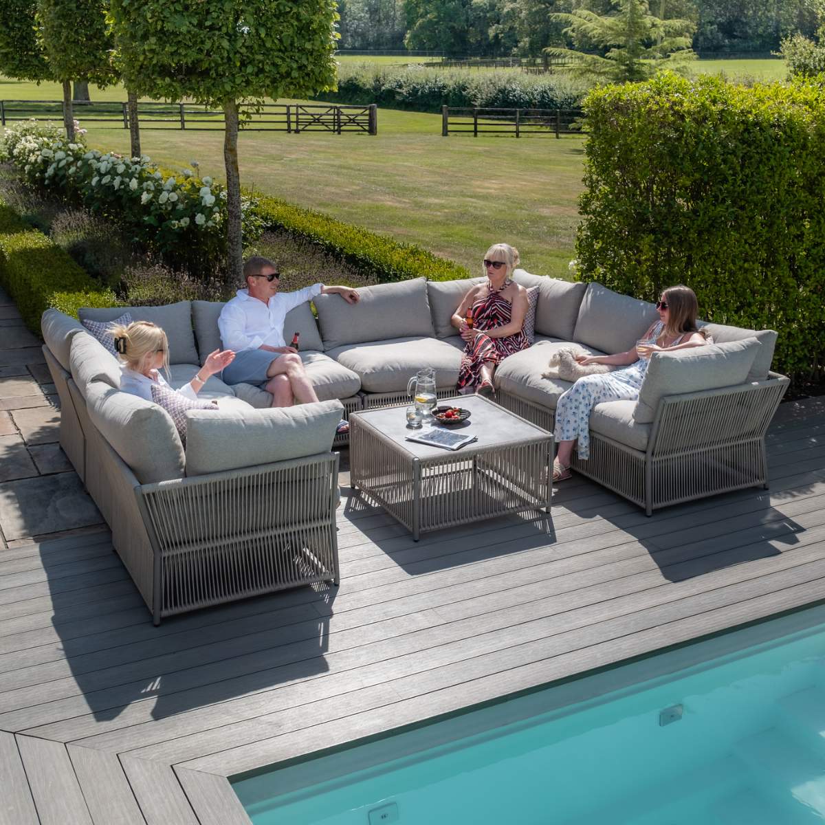 Maze Maldives Rope Weave U Shaped Corner Sofa Set