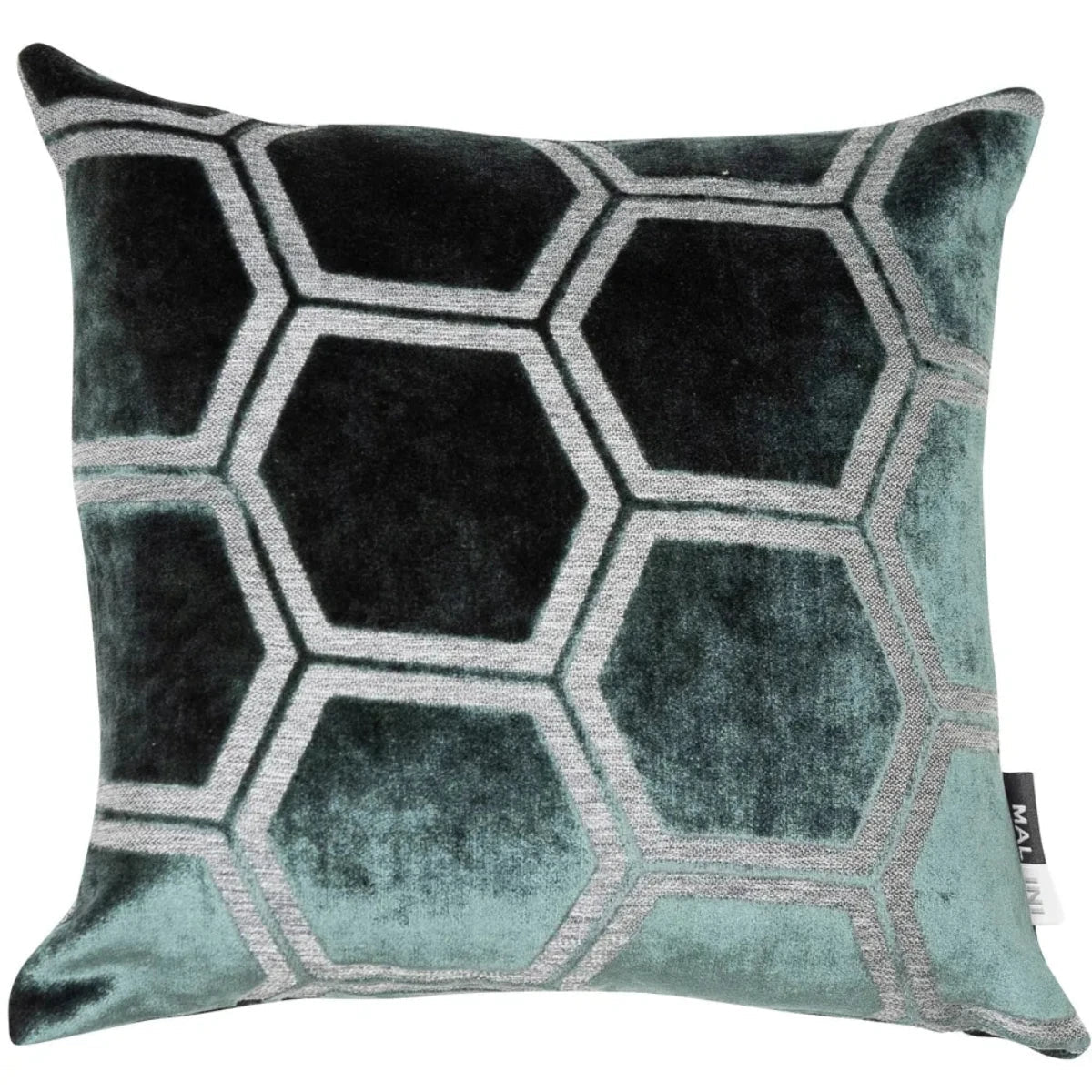 Malini Ivor Hexagon Cushion in Pine Green