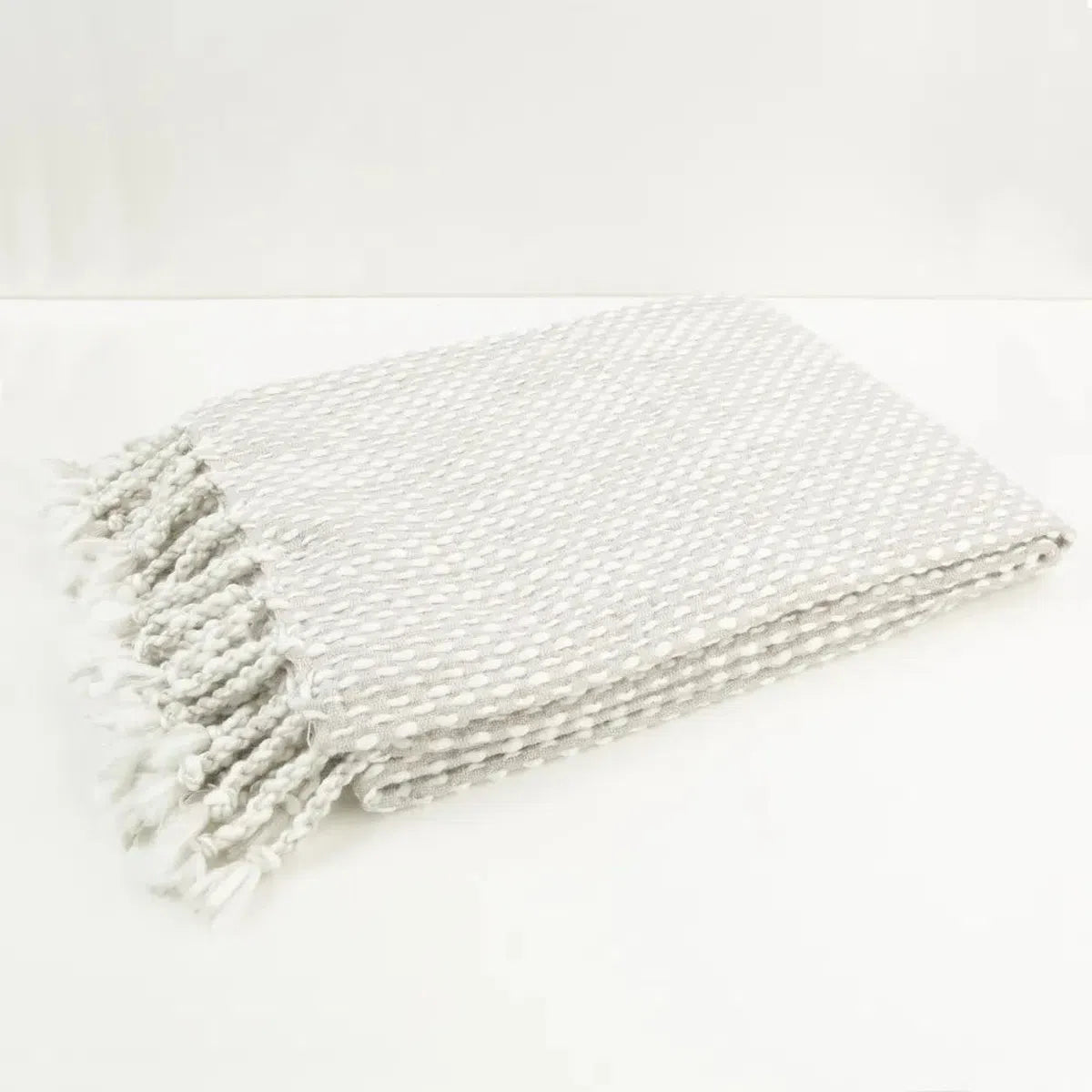 Malini Silver Grey Raindrops Throw-Beaumonde