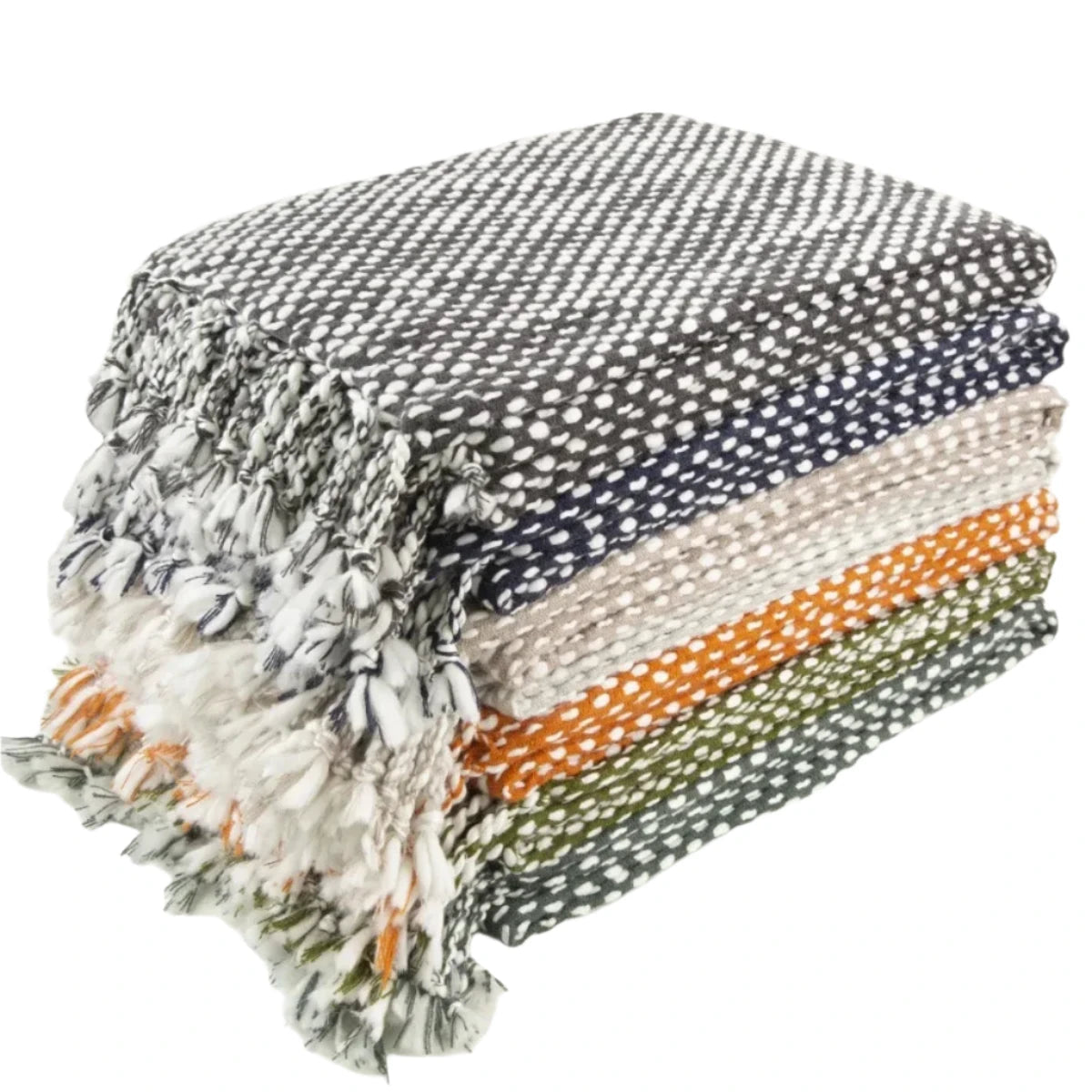 Malini Silver Grey Raindrops Throw-Beaumonde