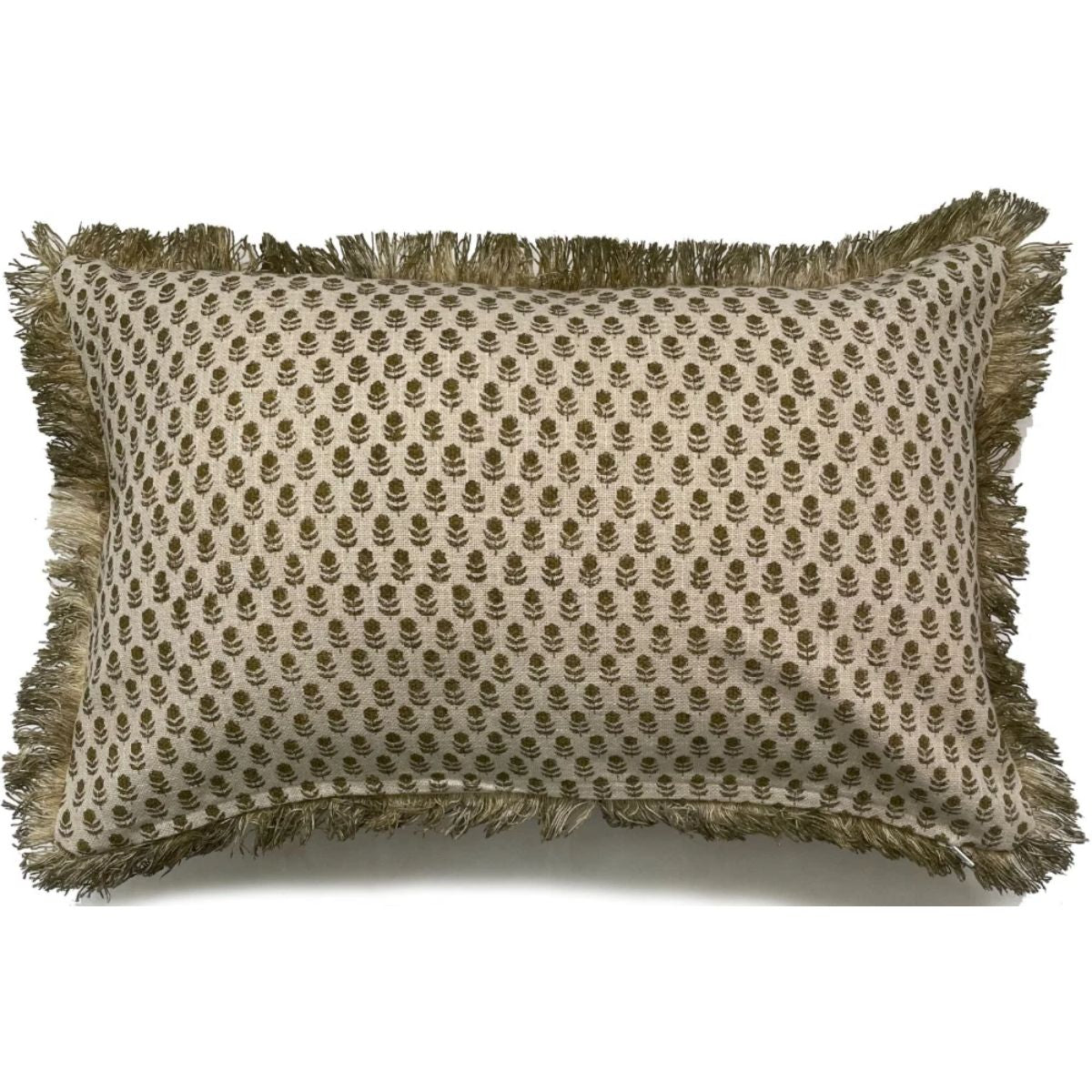 Malini Farah Rectangle Olive Cushion