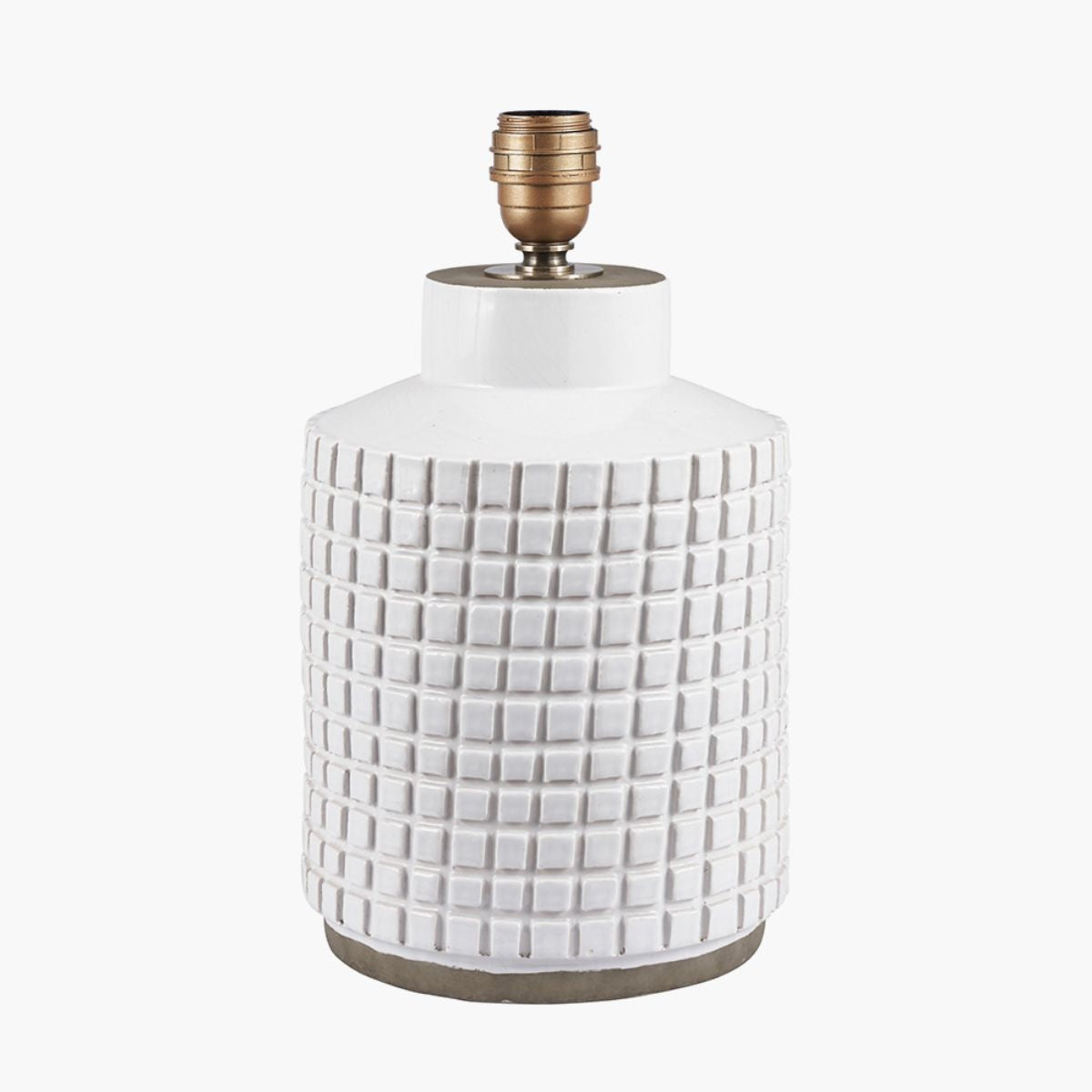 Pacific Lifestyle Malone Textured White Squares Design Stoneware Table Lamp Base