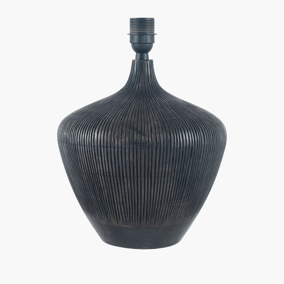 Pacific Lifestyle Manaia Antique Black Textured Wood Table Lamp Base