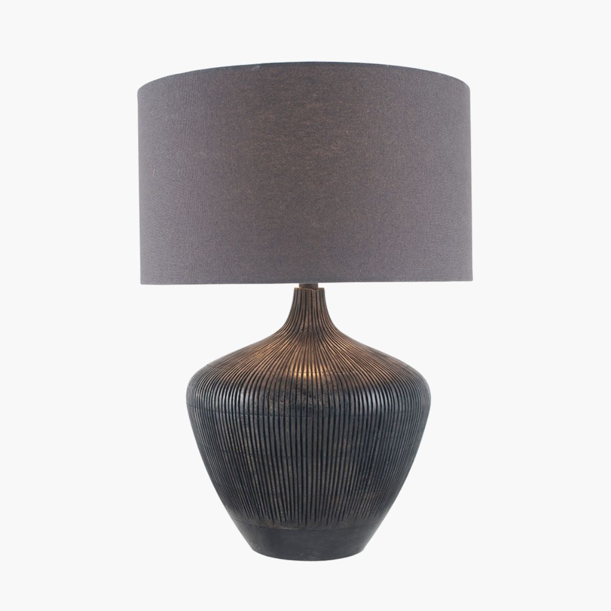 Pacific Lifestyle Manaia Antique Black Textured Wood Table Lamp Base