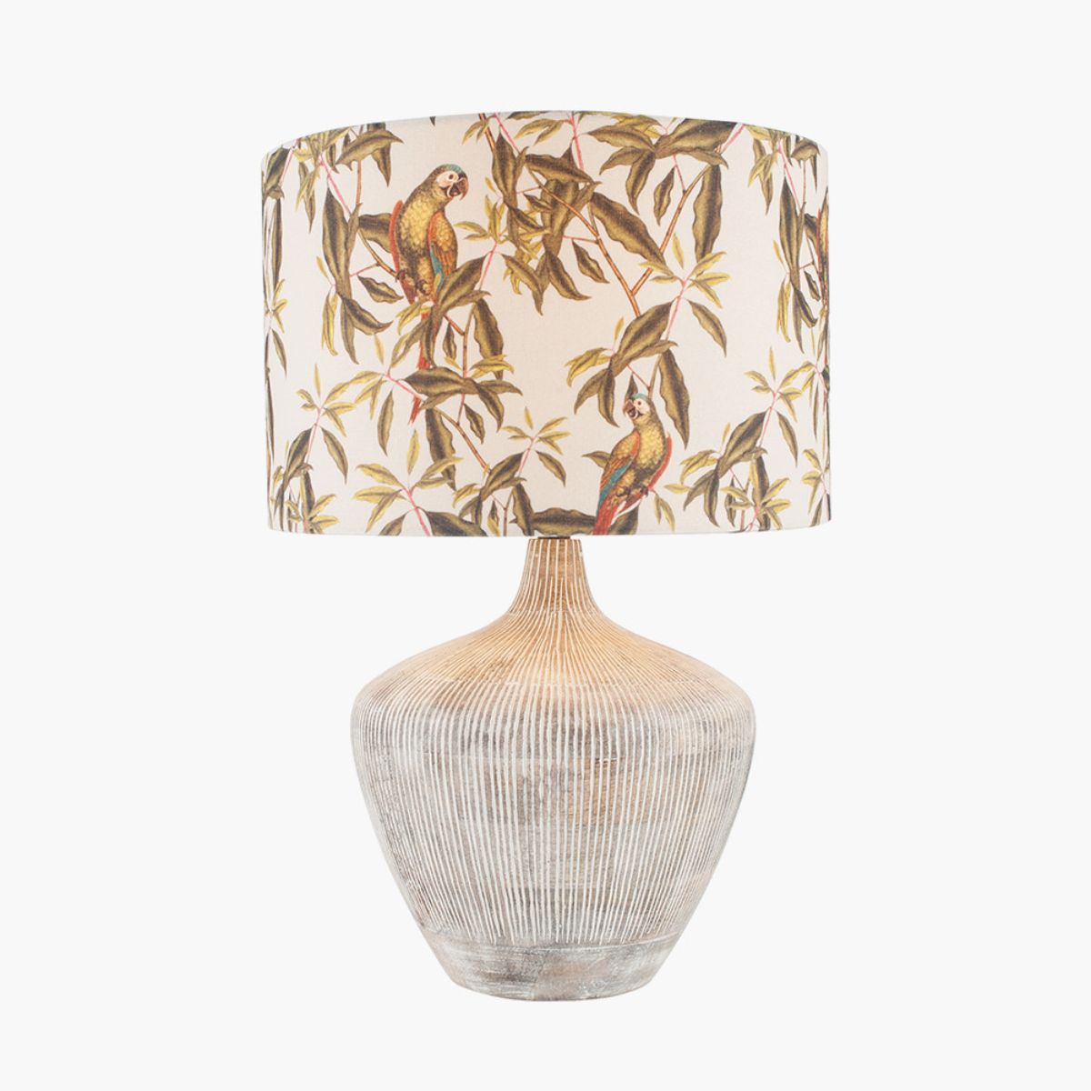 Pacific Lifestyle Manaia White Wash Textured Wood Table Lamp Base