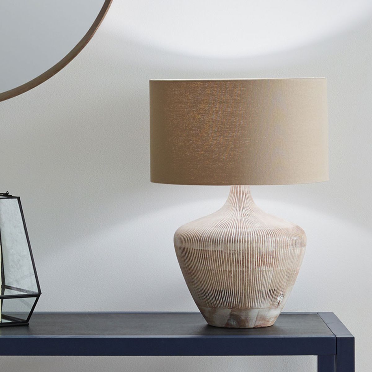Pacific Lifestyle Manaia White Wash Textured Wood Table Lamp Base