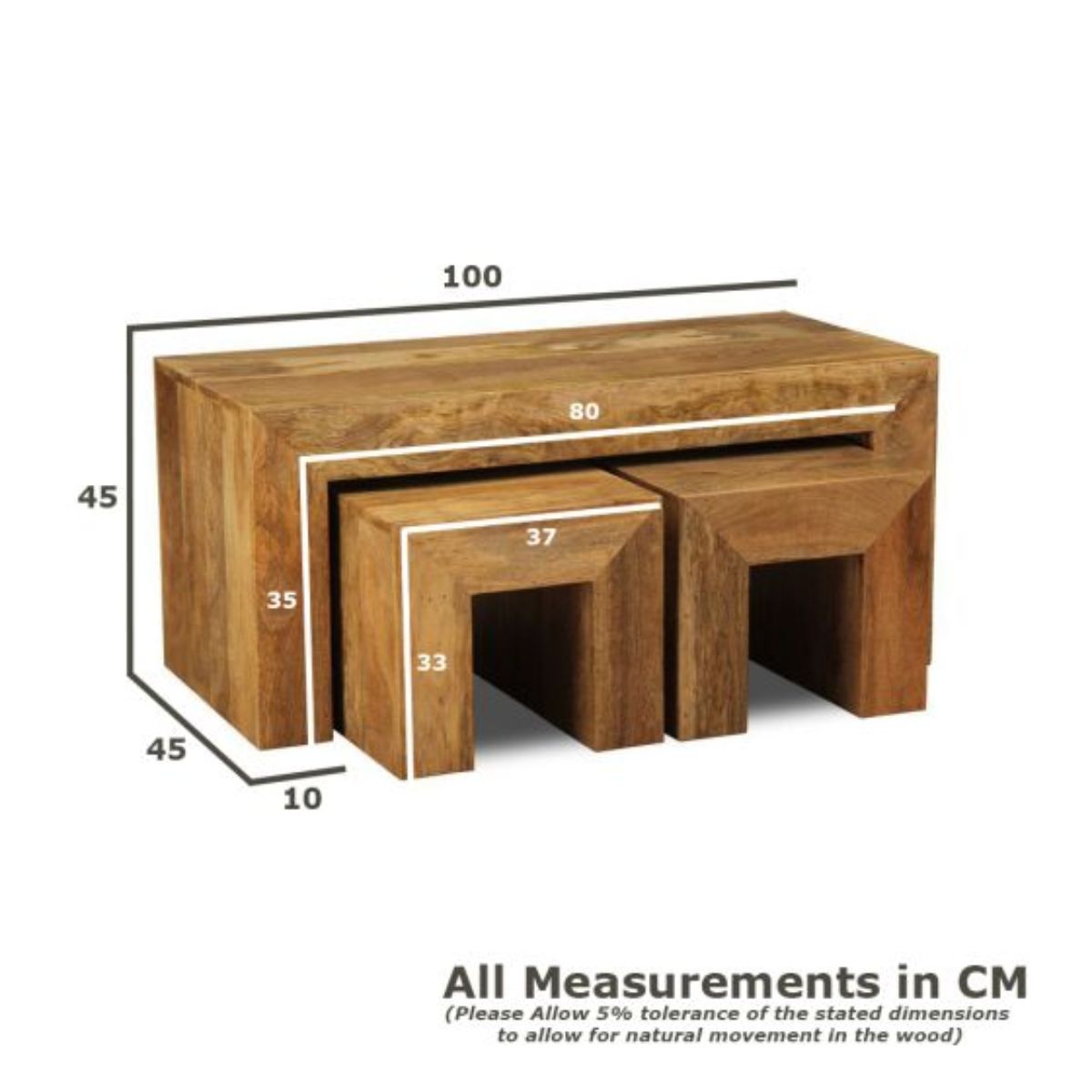 Trade Furniture Mango Wood 100cm Long John