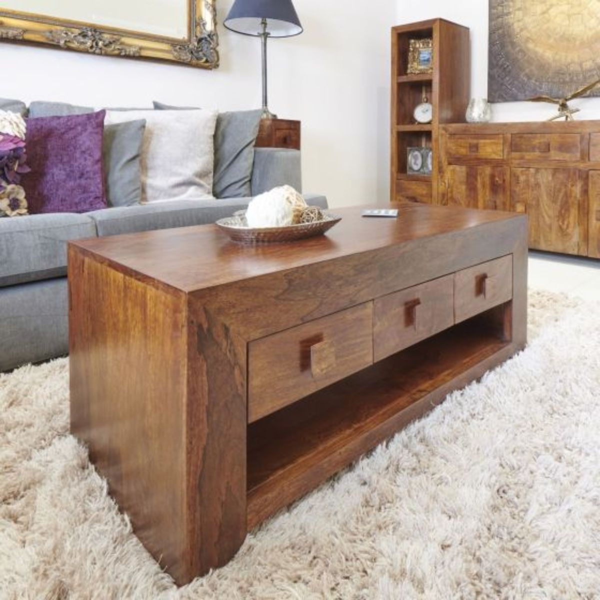 Trade Furniture Mango Wood 110cm 6 Drawer Coffee Table