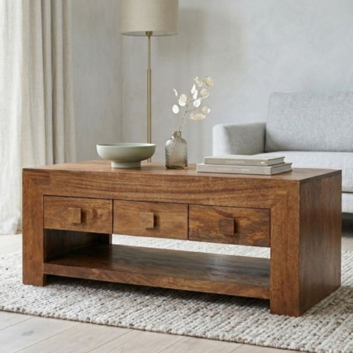 Trade Furniture Mango Wood 110cm 6 Drawer Coffee Table