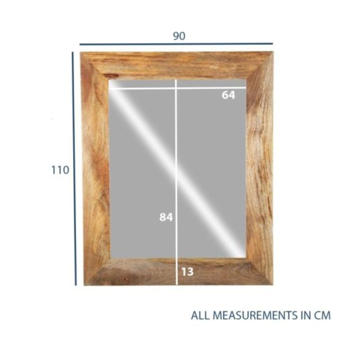 Trade Furniture Mango Wood 110cm Large Mirror