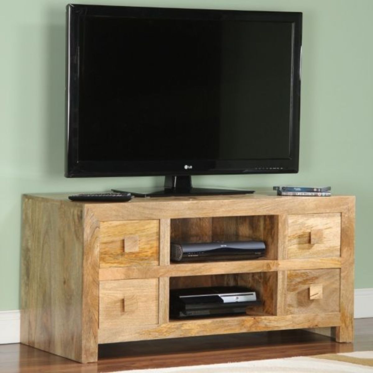 Trade Furniture Mango Wood 115cm 4 Drawer Media Unit