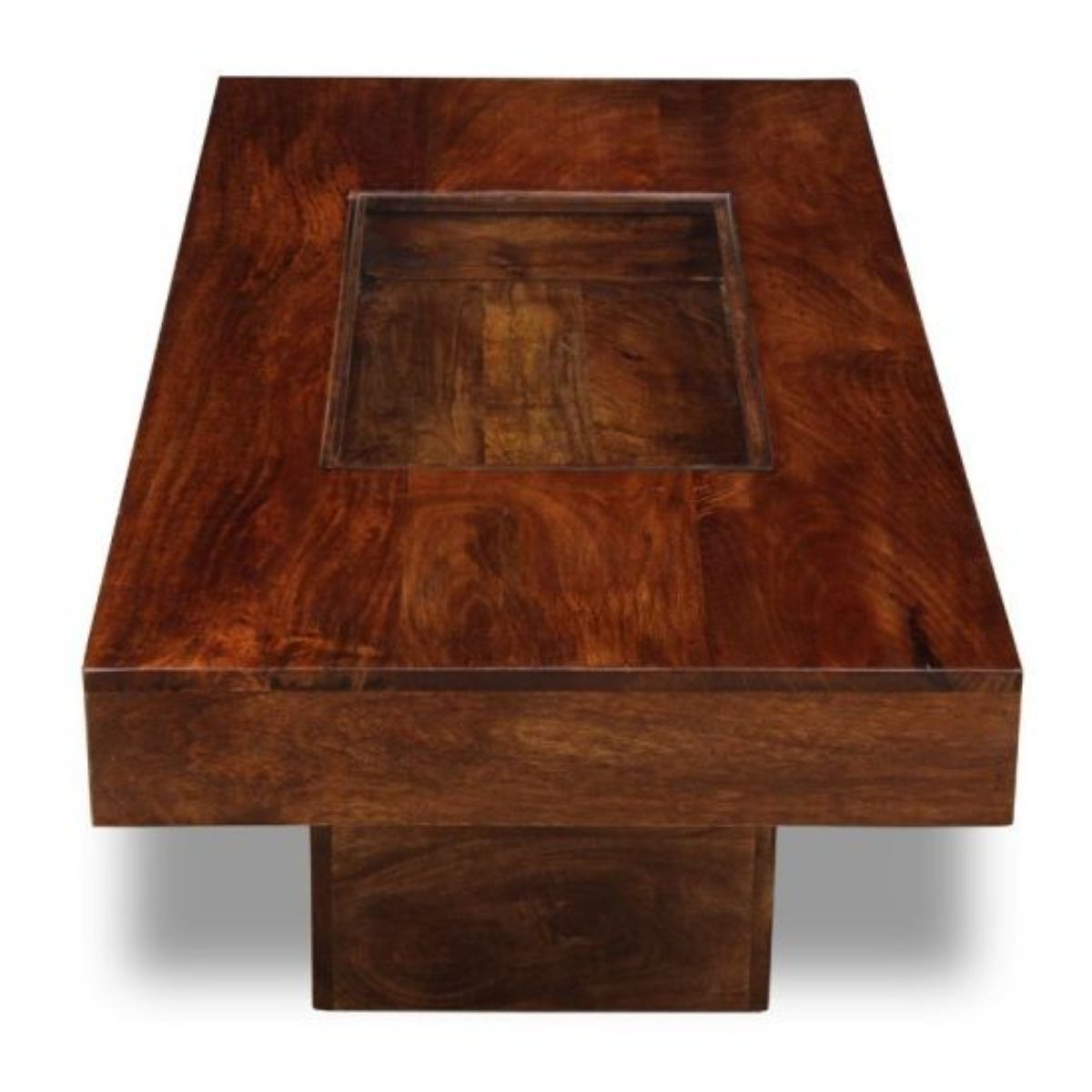 Trade Furniture Mango Wood 115cm Glass Topped Coffee Table