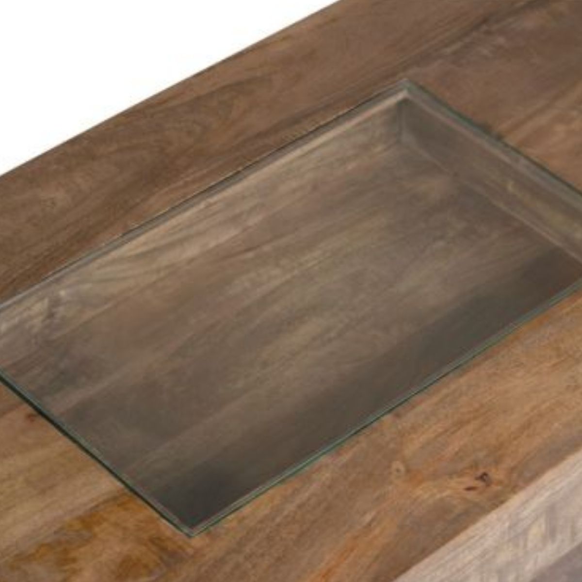 Trade Furniture Mango Wood 115cm Glass Topped Coffee Table