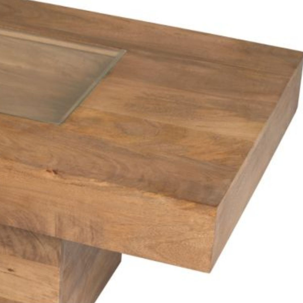 Trade Furniture Mango Wood 115cm Glass Topped Coffee Table