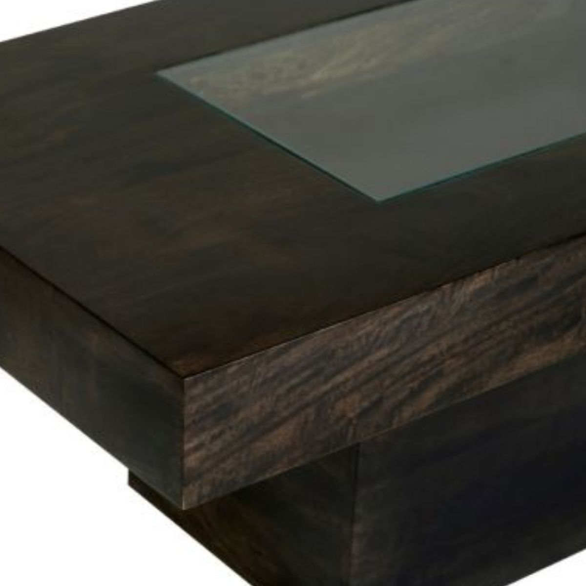 Trade Furniture Mango Wood 115cm Glass Topped Coffee Table