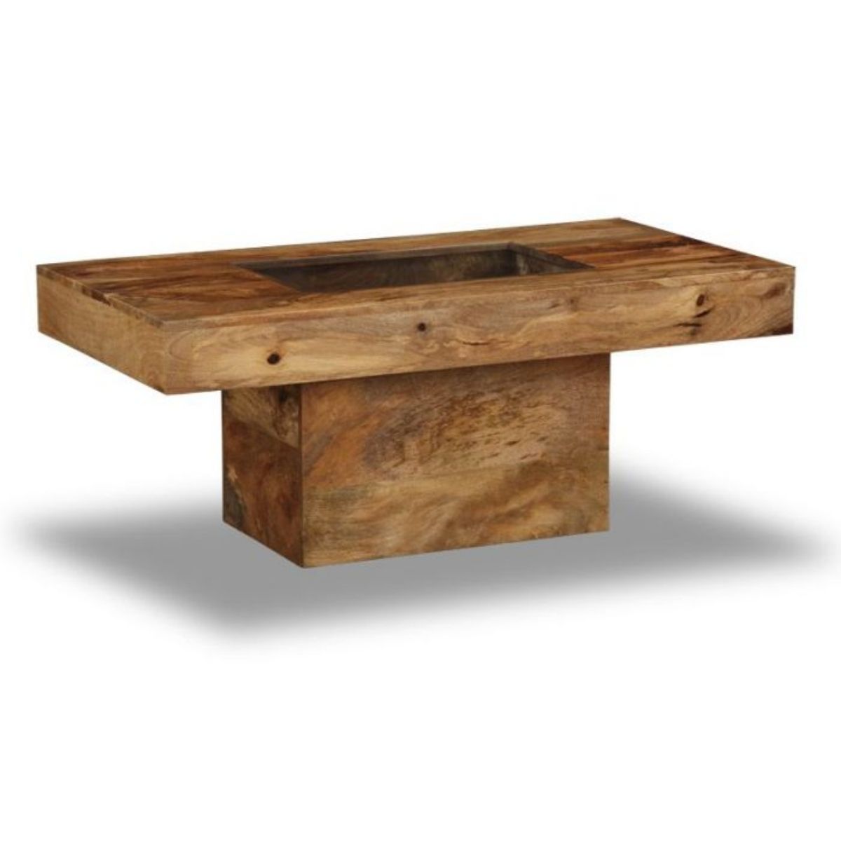 Trade Furniture Mango Wood 115cm Glass Topped Coffee Table