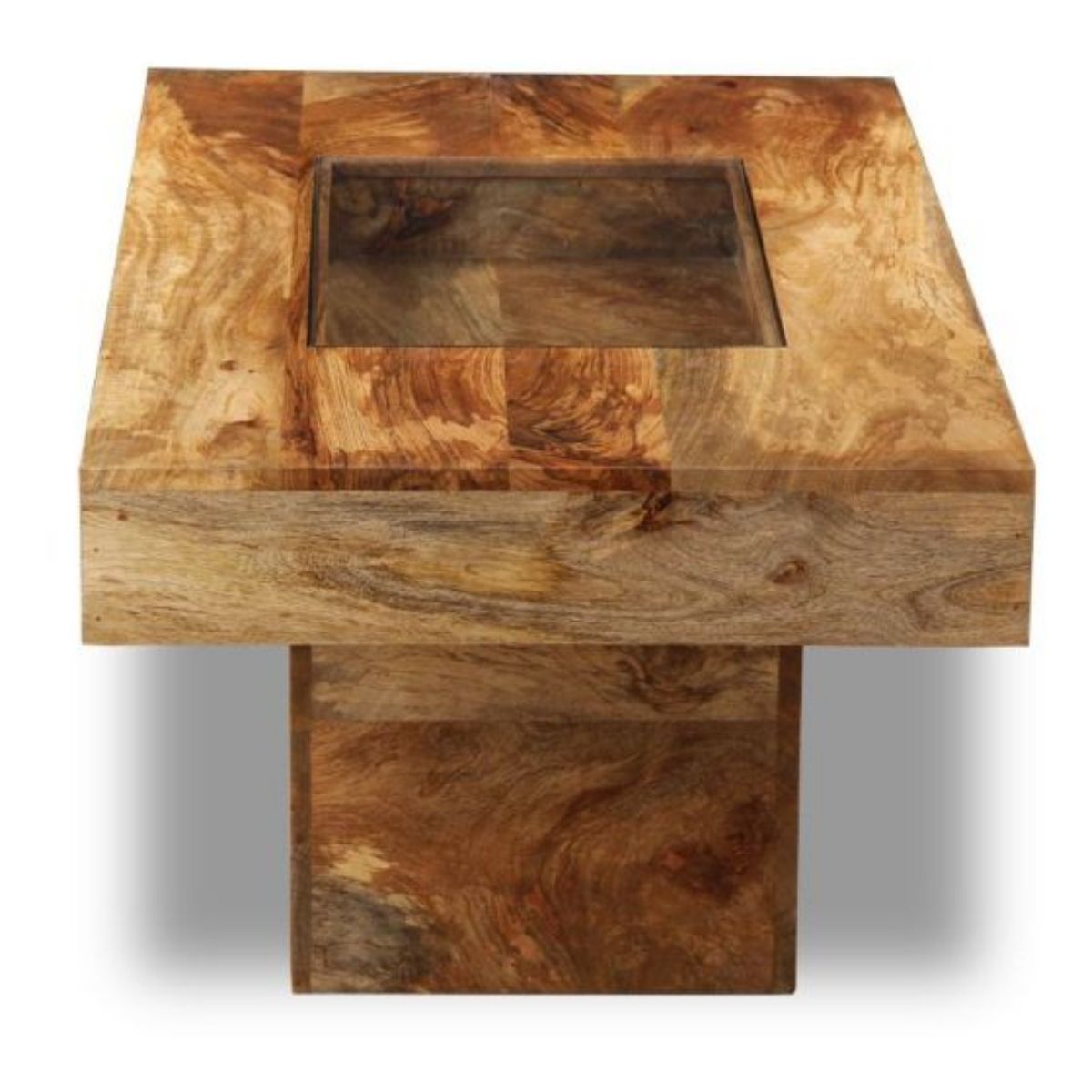 Trade Furniture Mango Wood 115cm Glass Topped Coffee Table