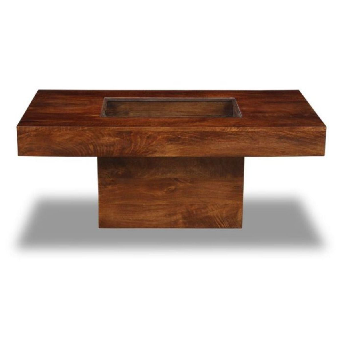 Trade Furniture Mango Wood 115cm Glass Topped Coffee Table
