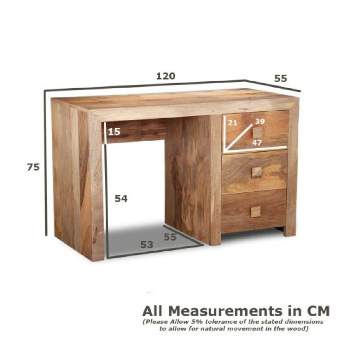 Trade Furniture Mango Wood 120cm Desk