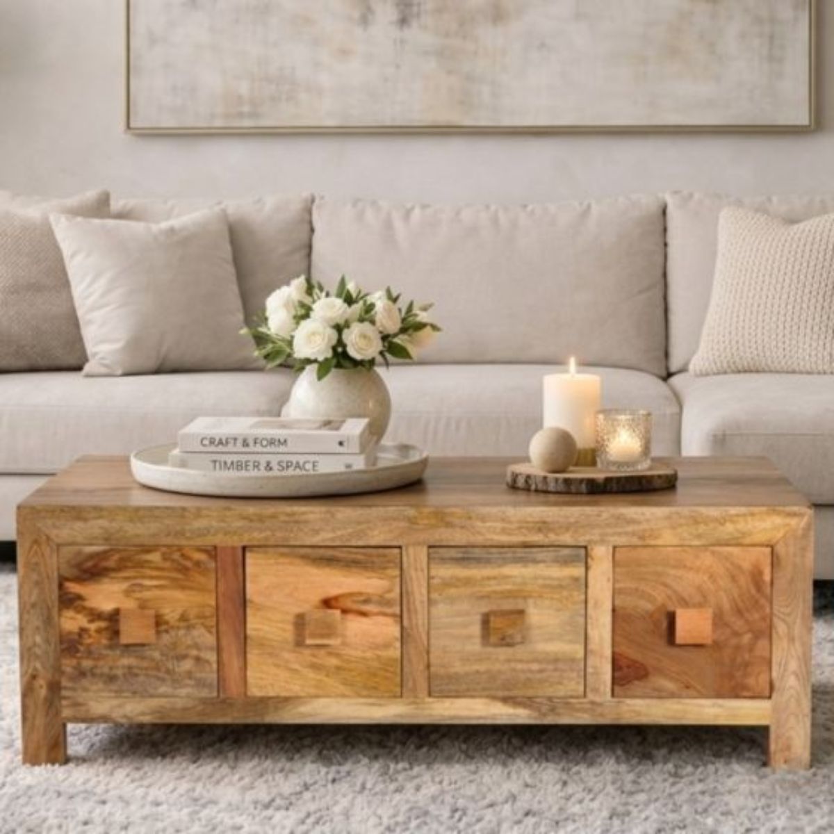 Trade Furniture Mango Wood 122cm Trunk Coffee Table