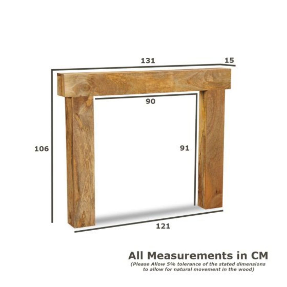 Trade Furniture Mango Wood 131cm Fire Surround