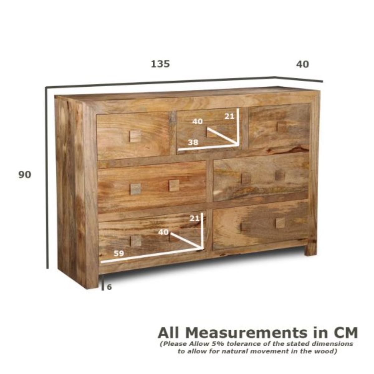 Trade Furniture Mango Wood 135cm Drawers