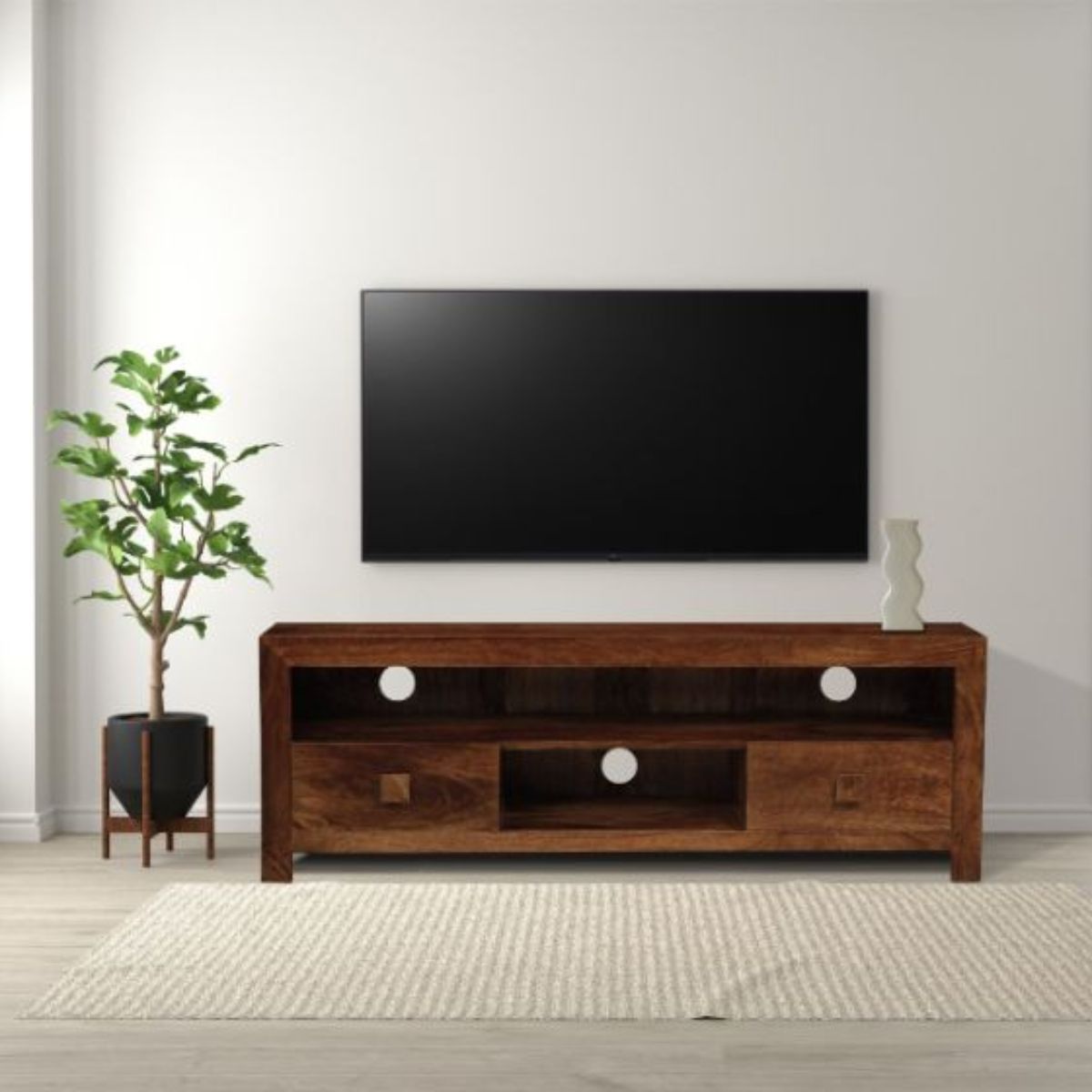 Trade Furniture Mango Wood 145cm 2 Drawer Media Unit