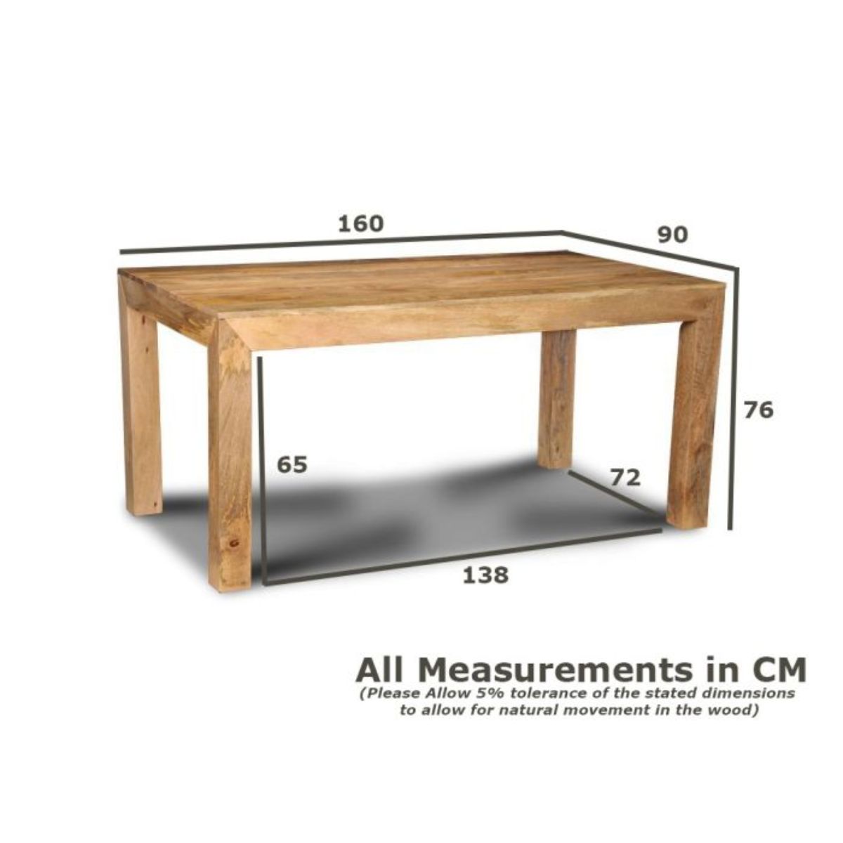 Trade Furniture Mango Wood 160cm Dining Table