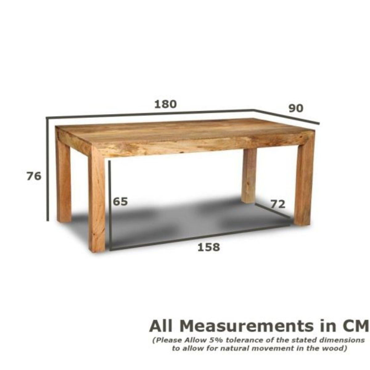 Trade Furniture Mango Wood 180cm Dining Table