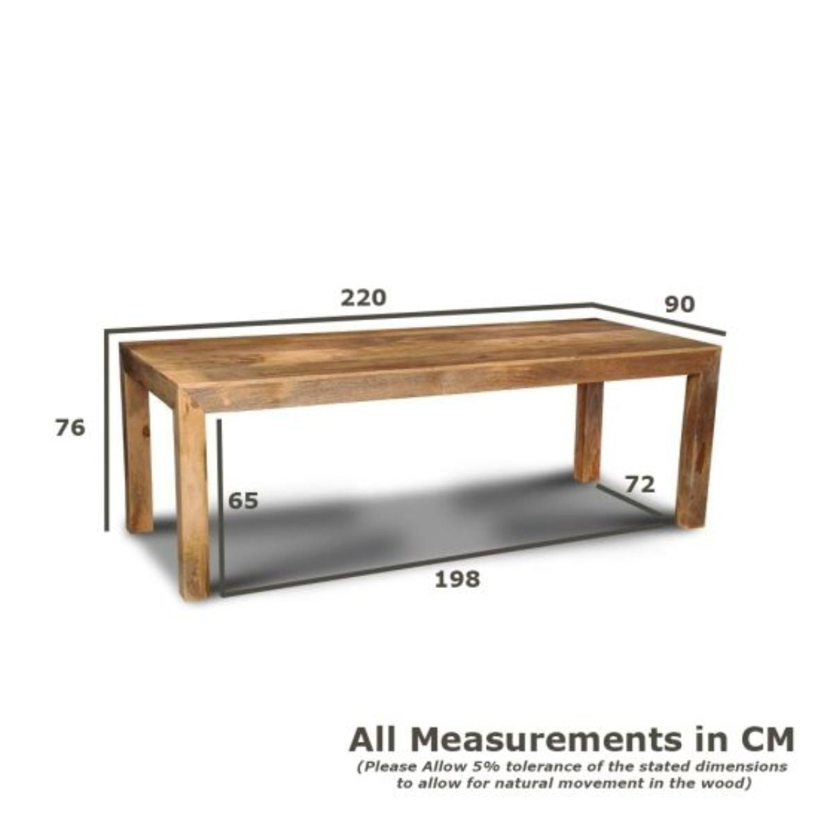 Trade Furniture Mango Wood 220cm Dining Table