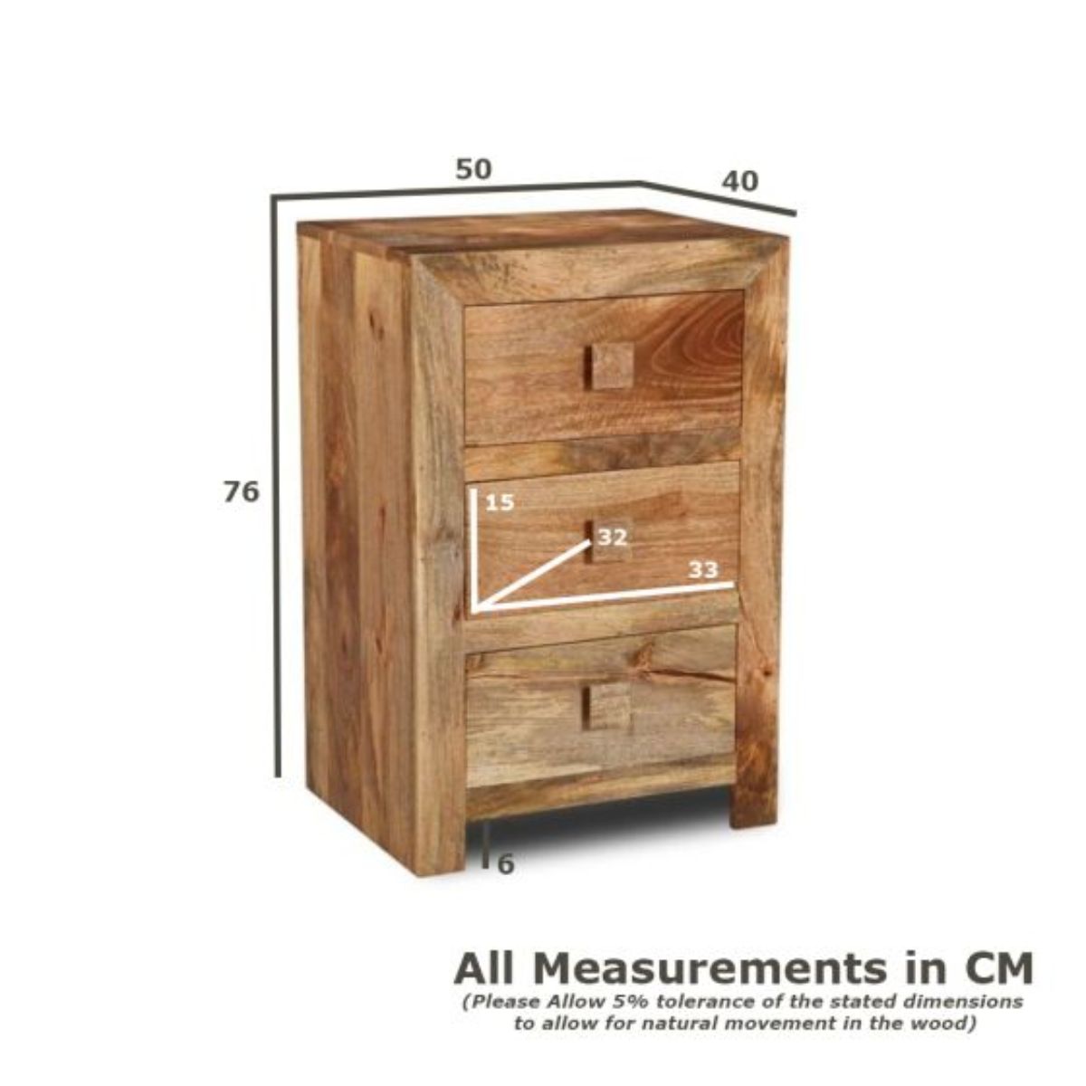Trade Furniture Mango Wood 50cm Chest of Drawers