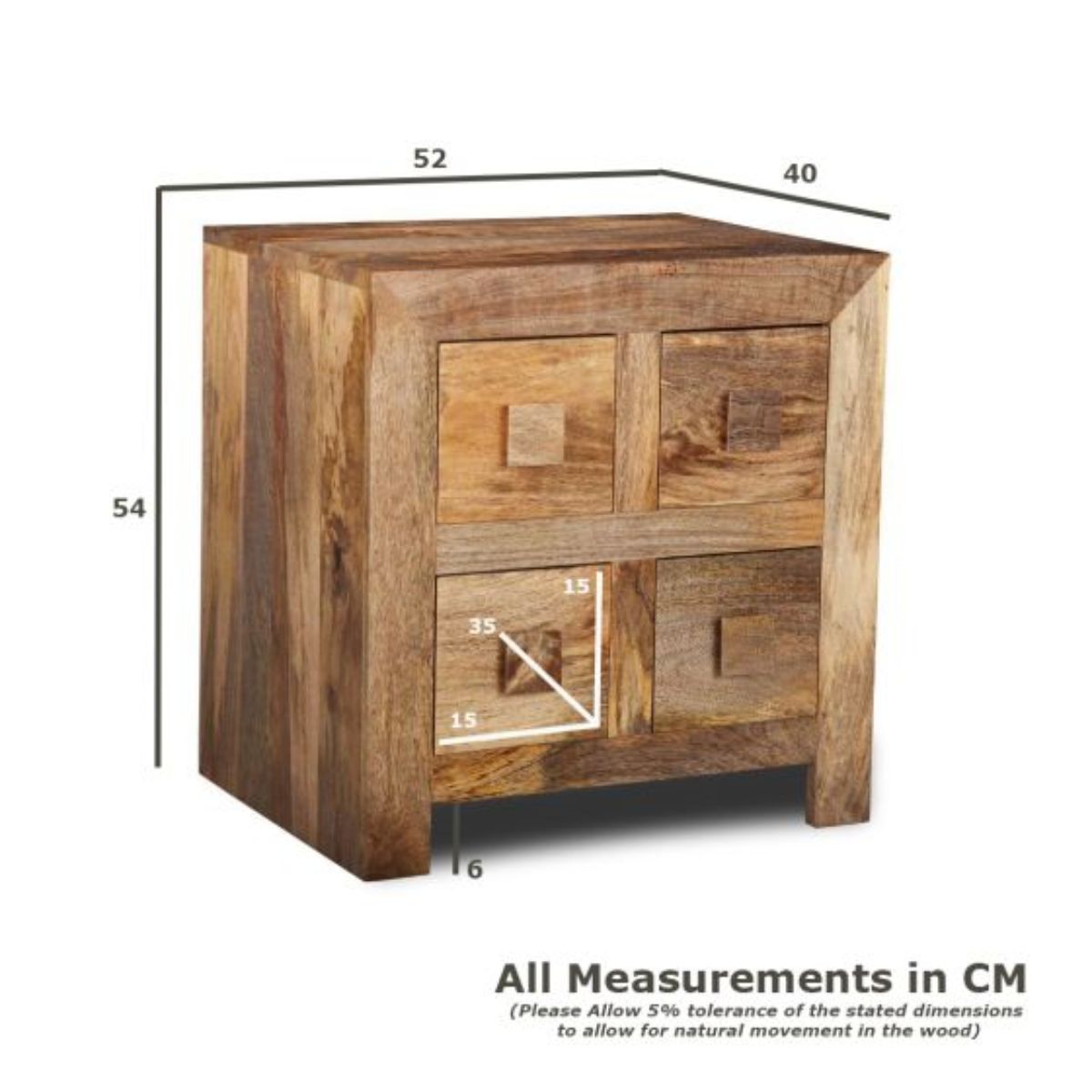 Trade Furniture Mango Wood 52cm 4 Drawer Chest