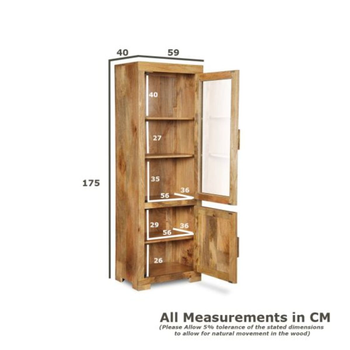 Trade Furniture Mango Wood 59cm Display Cabinet