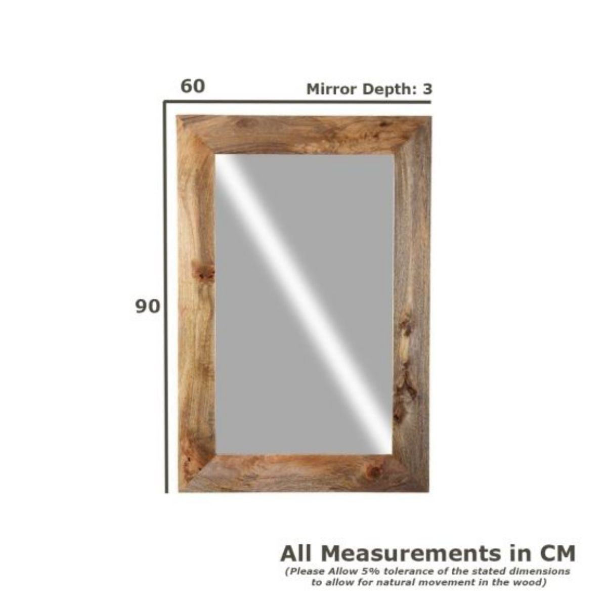 Trade Furniture Mango Wood  60cm Medium Mirror