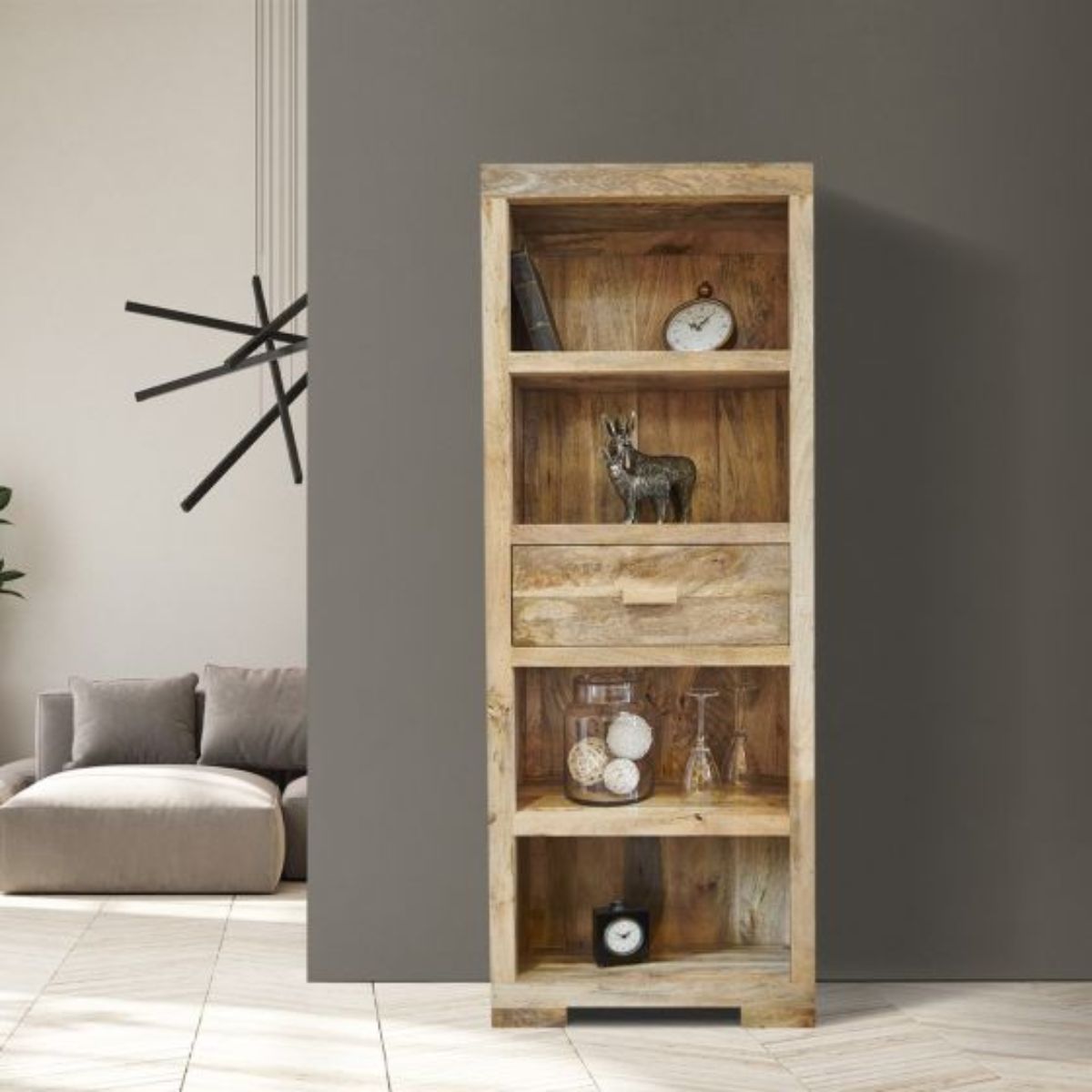 Trade Furniture Mango Wood 65cm 1 Drawer Bookcase
