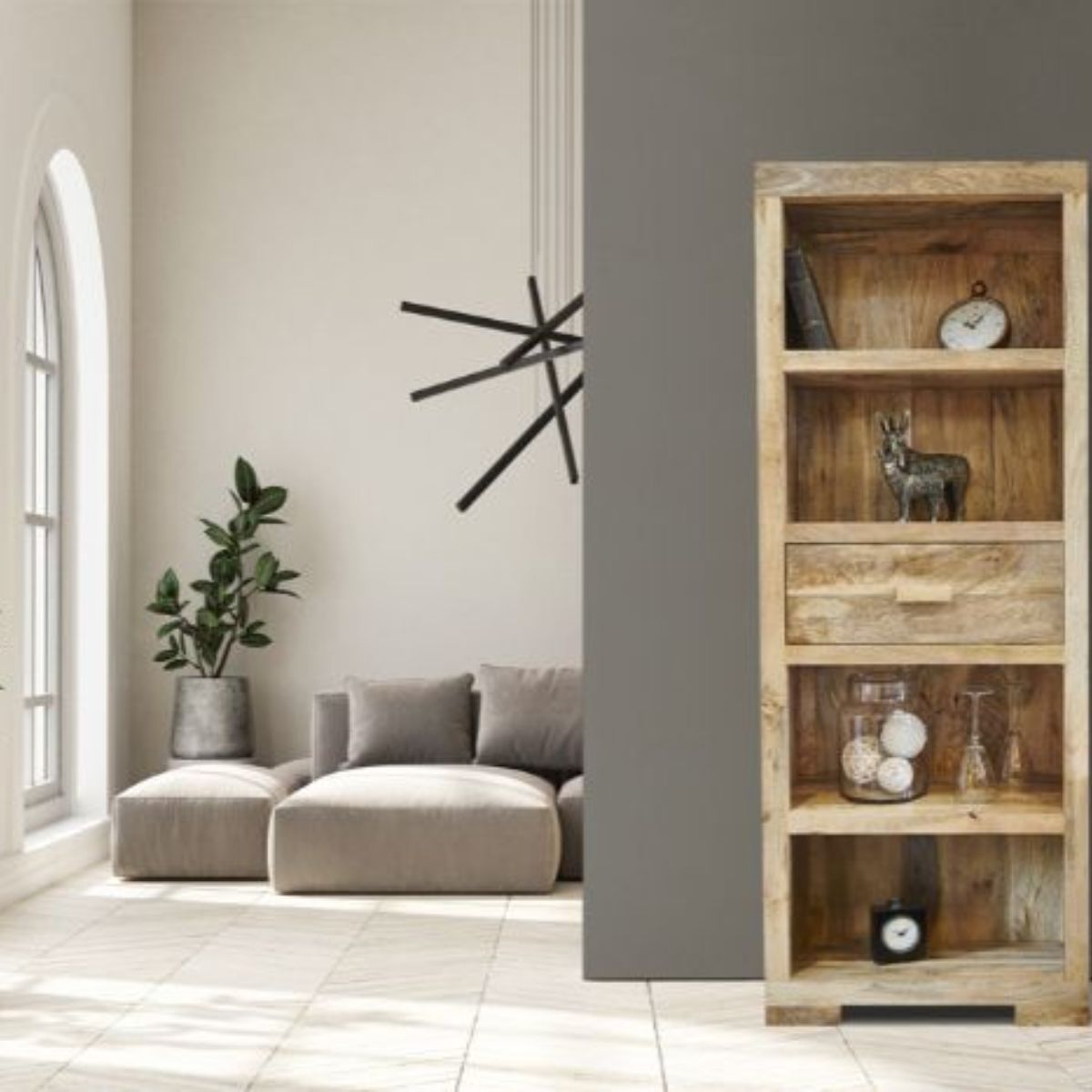 Trade Furniture Mango Wood 65cm 1 Drawer Bookcase