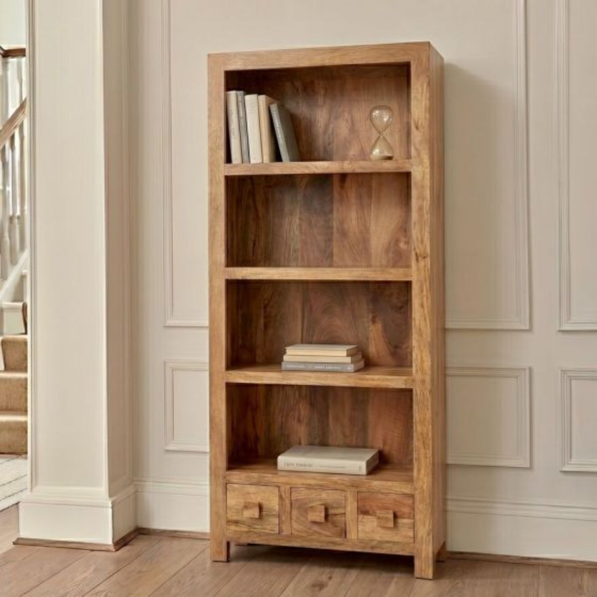 Trade Furniture Mango Wood 76cm 3 Drawer Bookcase