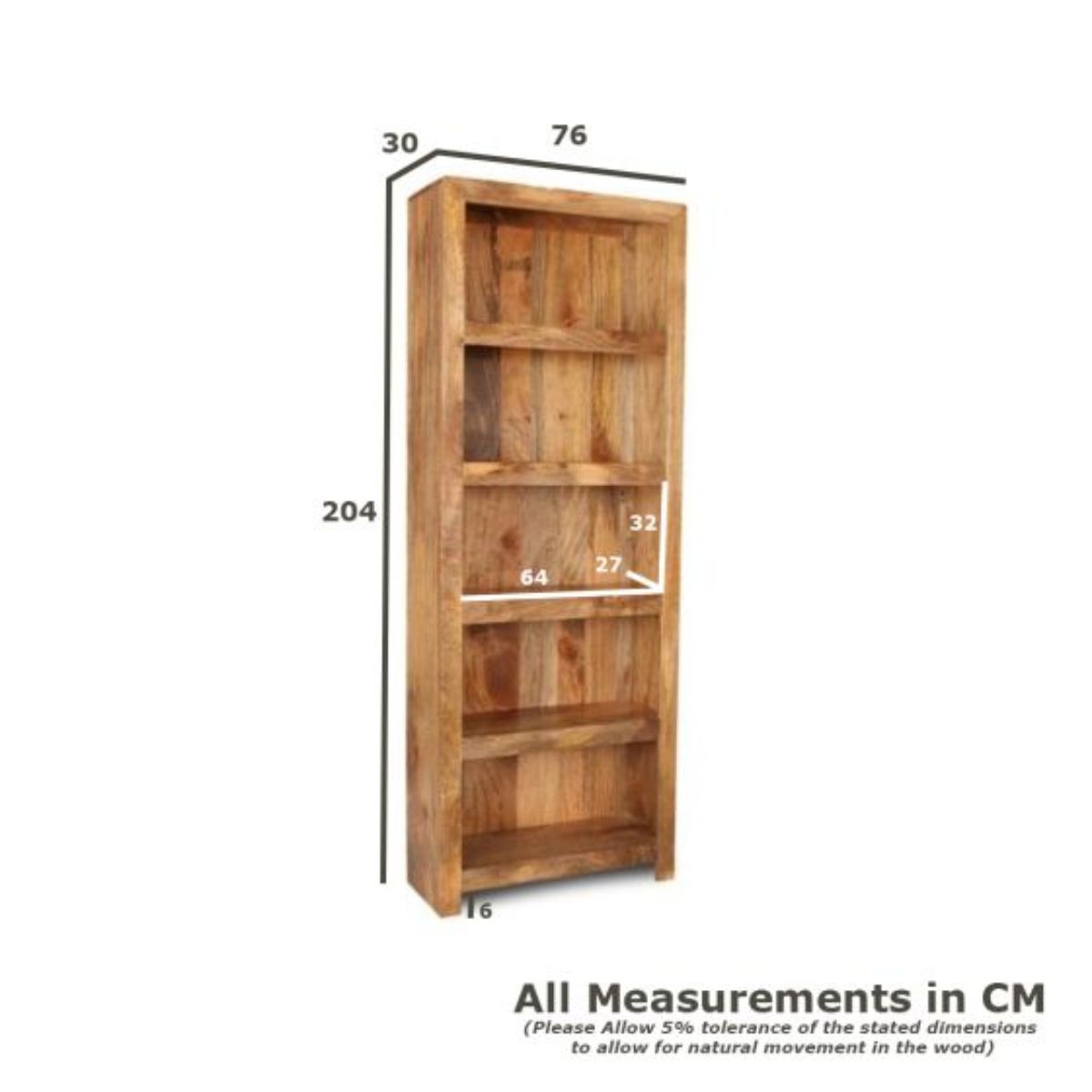 Trade Furniture Mango Wood 76cm Bookcase