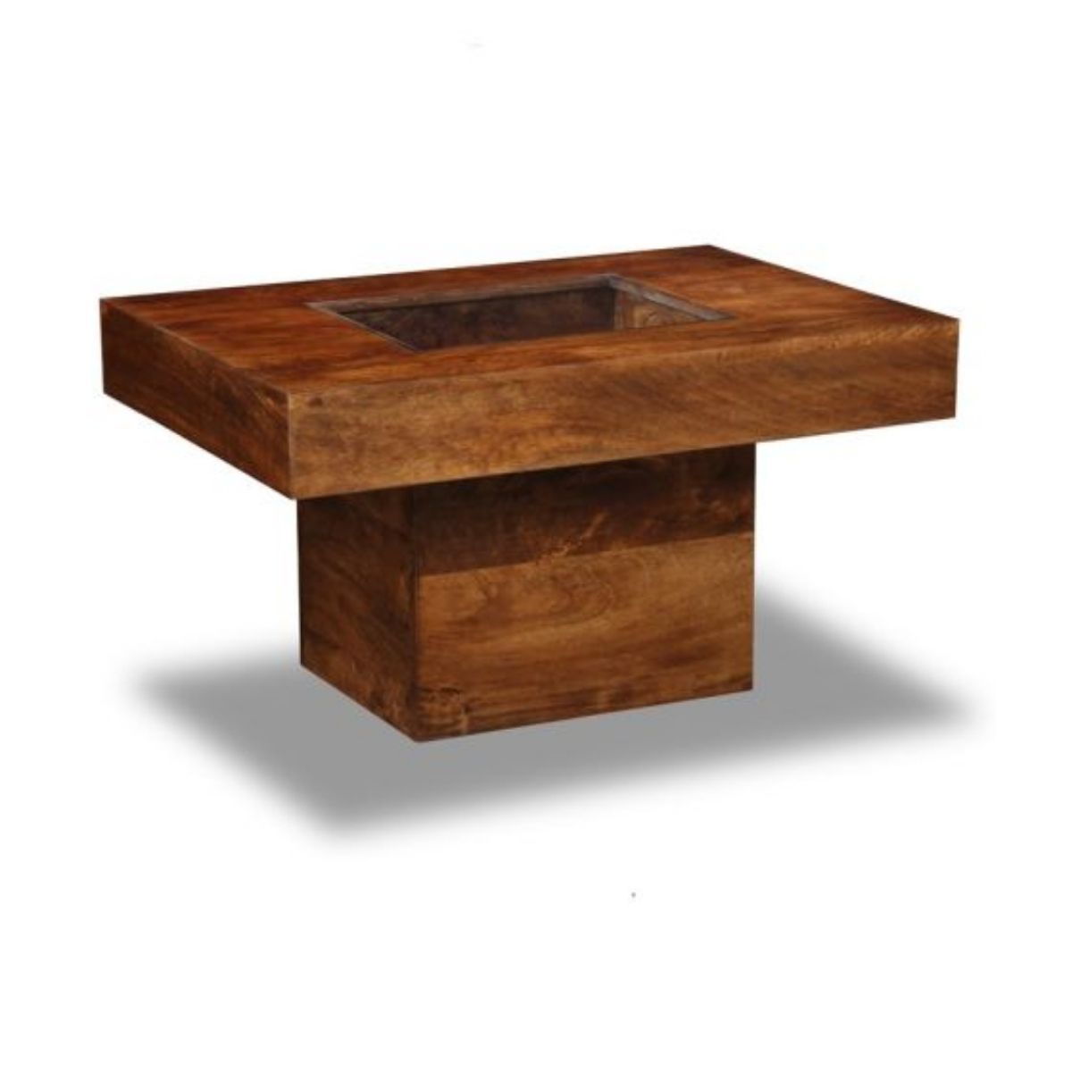 Trade Furniture Mango Wood 85cm Glass Topped Coffee Table