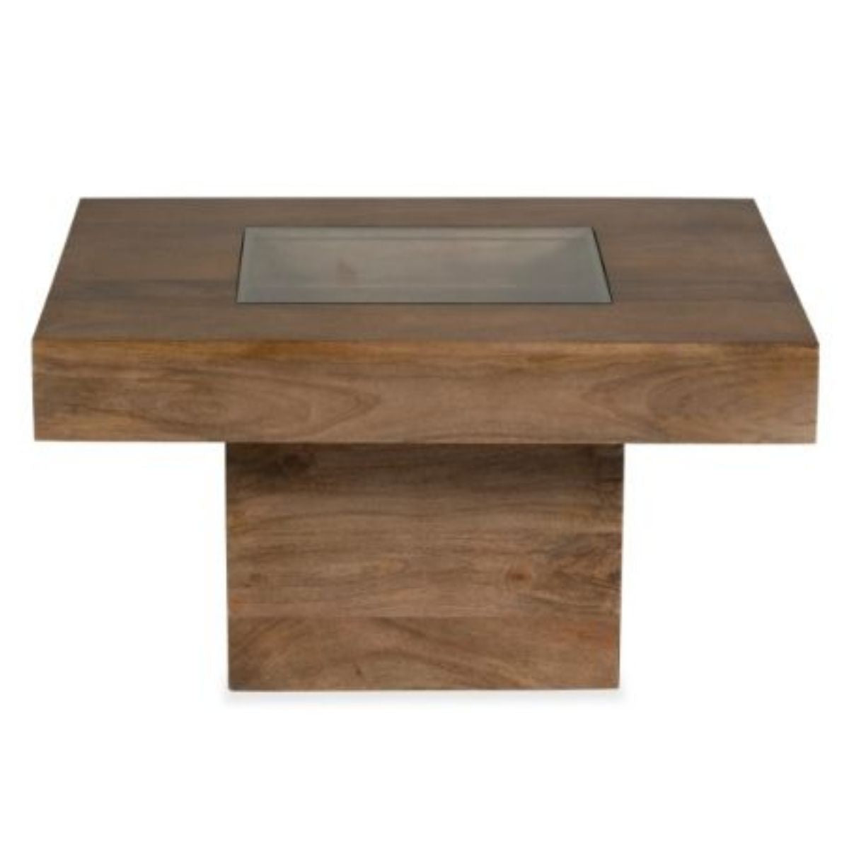 Trade Furniture Mango Wood 85cm Glass Topped Coffee Table