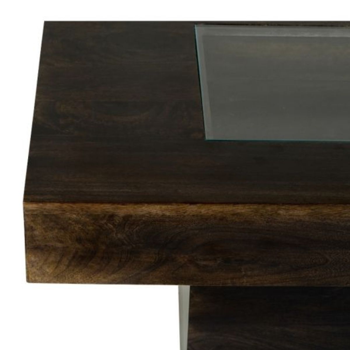 Trade Furniture Mango Wood 85cm Glass Topped Coffee Table