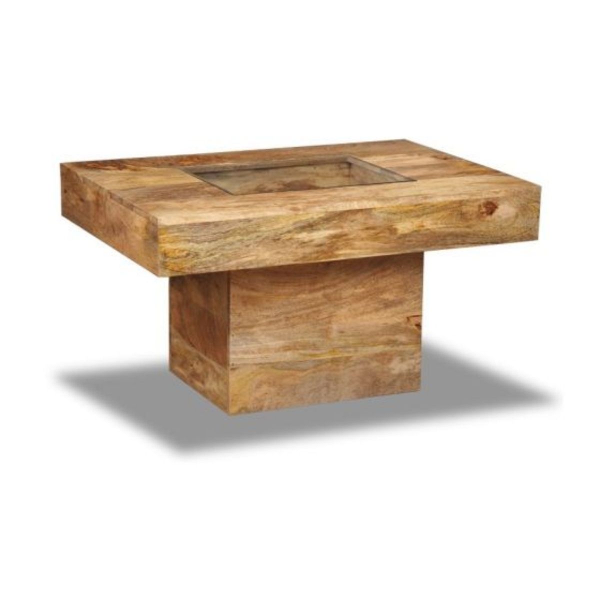 Trade Furniture Mango Wood 85cm Glass Topped Coffee Table