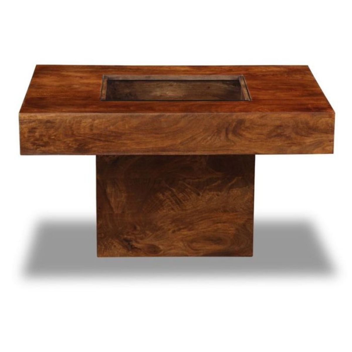 Trade Furniture Mango Wood 85cm Glass Topped Coffee Table