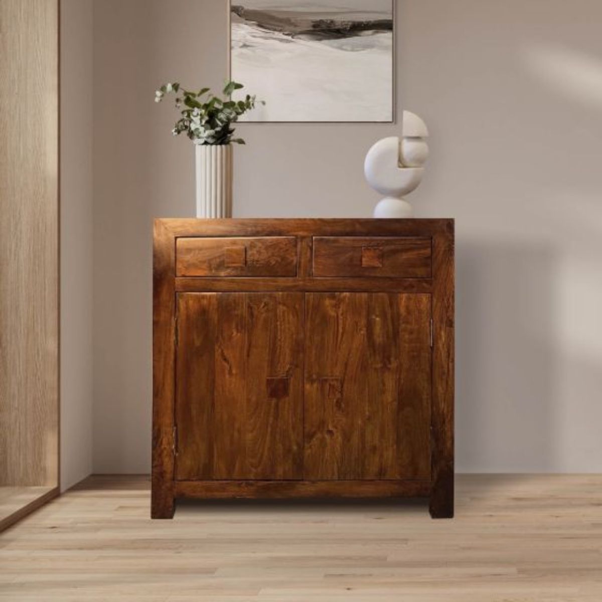 Trade Furniture Mango Wood 85cm Shoe Cupboard