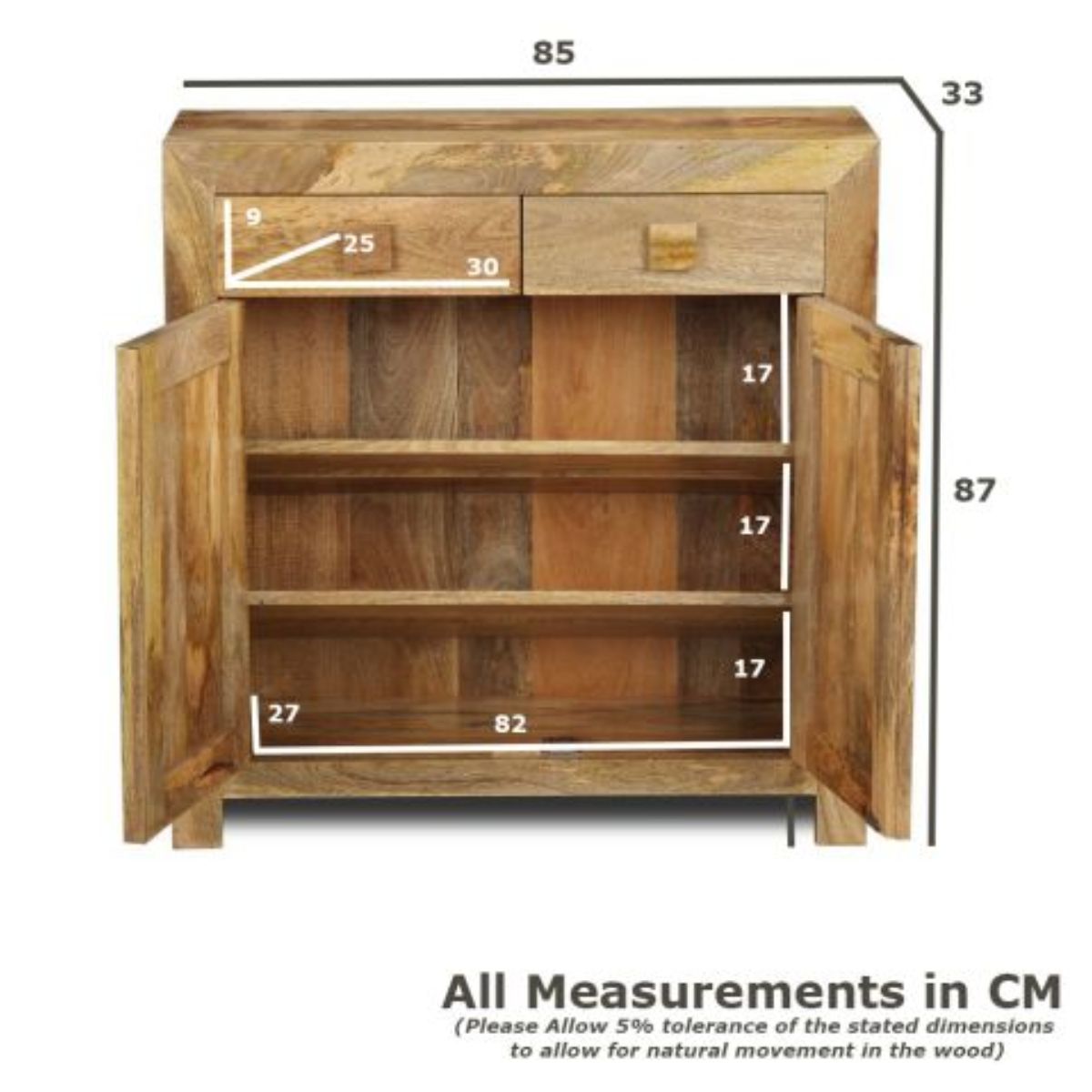 Trade Furniture Mango Wood 85cm Shoe Cupboard