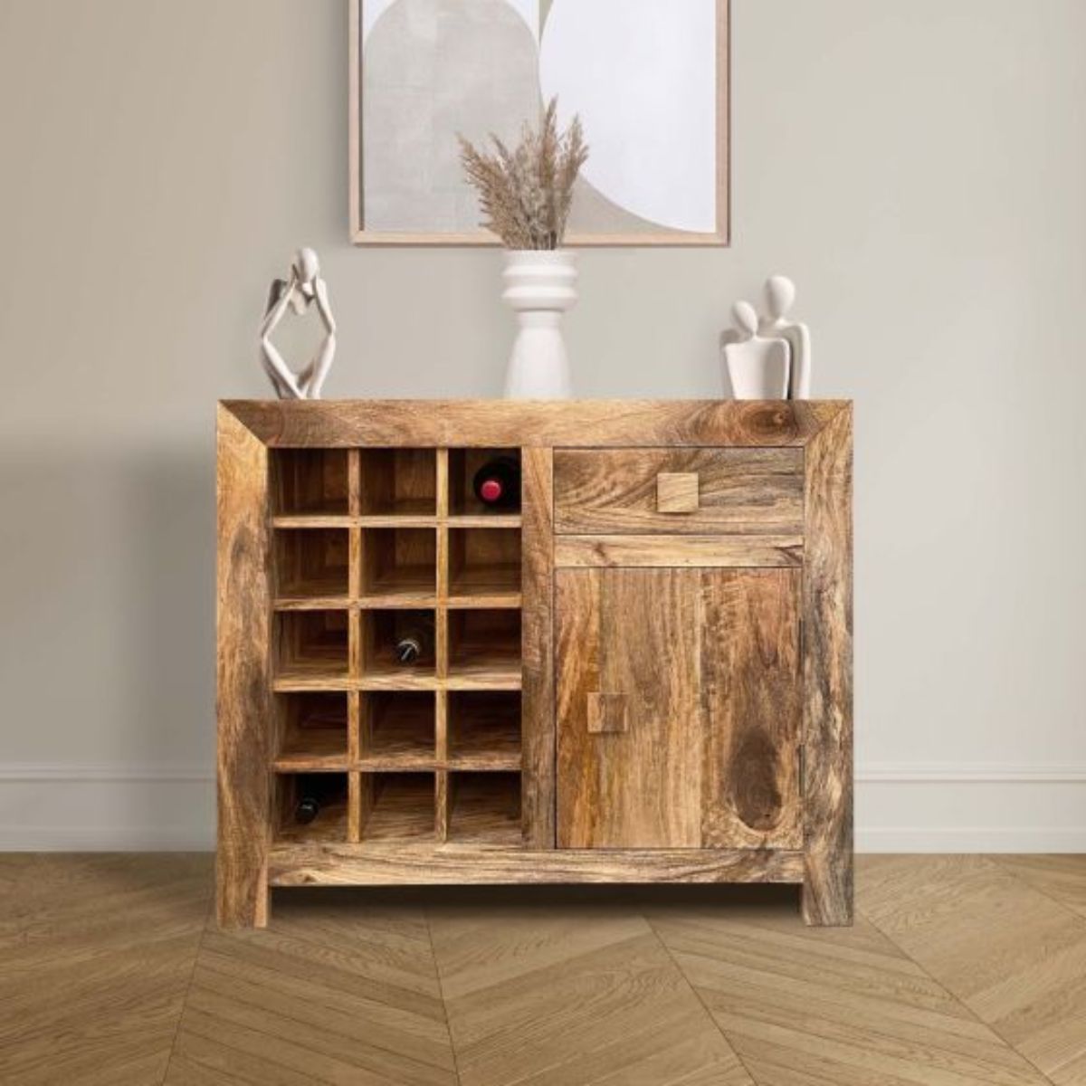 Trade Furniture Mango Wood 89cm Wine Rack