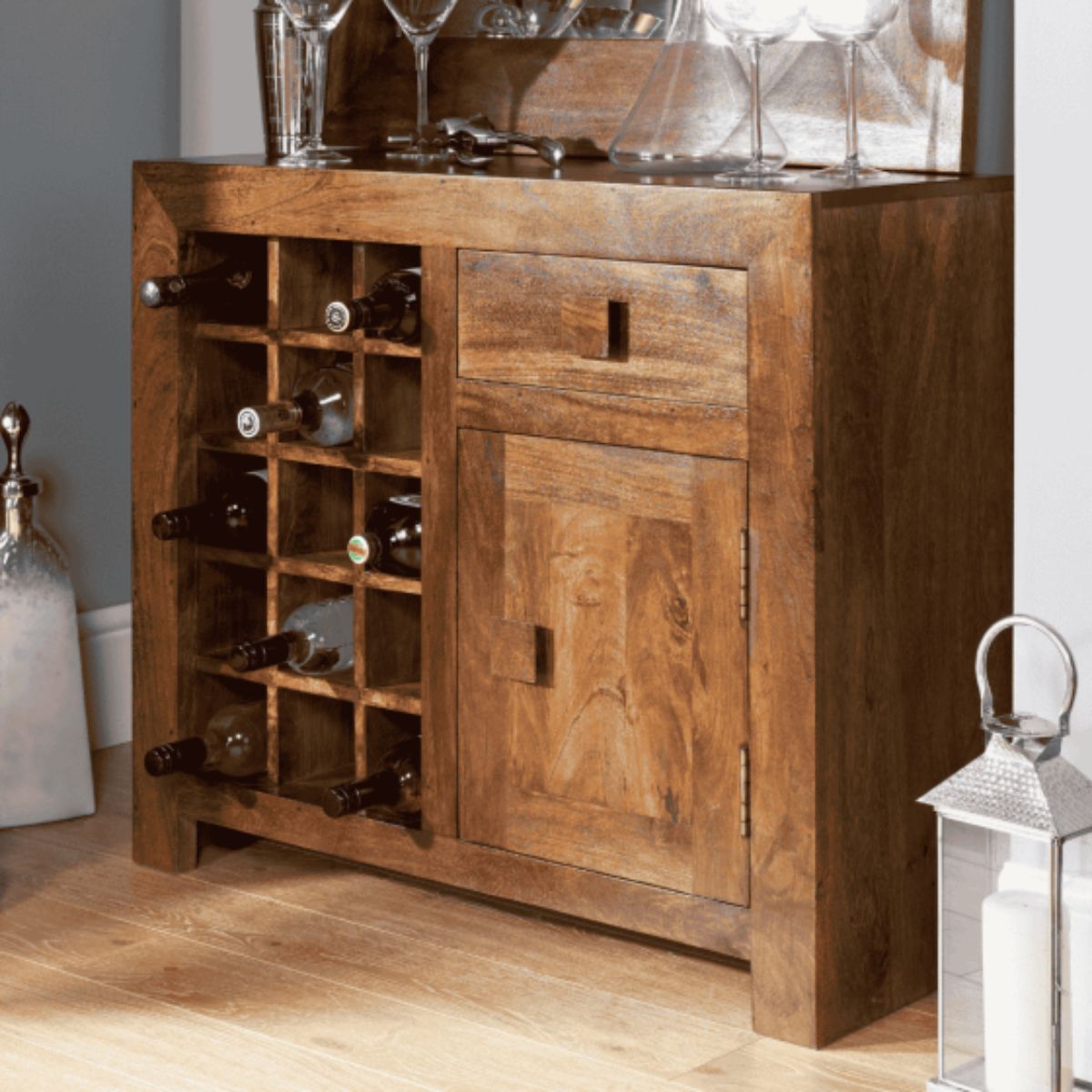 Trade Furniture Mango Wood 89cm Wine Rack